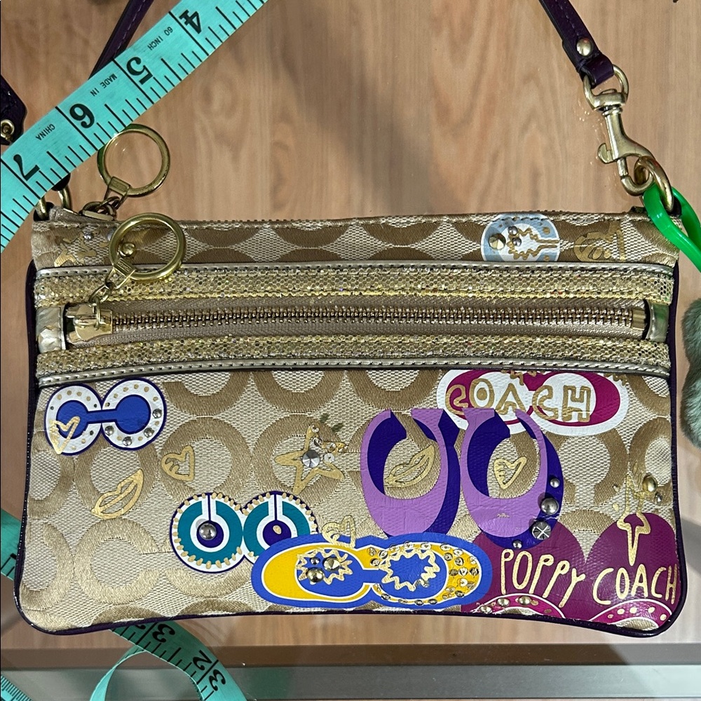 Coach Poppy Vintage Tan and Purple Mini Bag - Picture 3 of 10